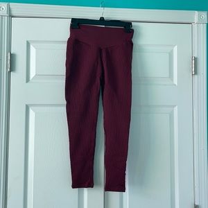 Halara maroon leggings.